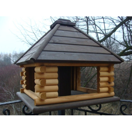 Karmniki Karmnik drewniany Budka Domek dla ptaków  z zasypem na ziarno Duży XXL PRODUCENT